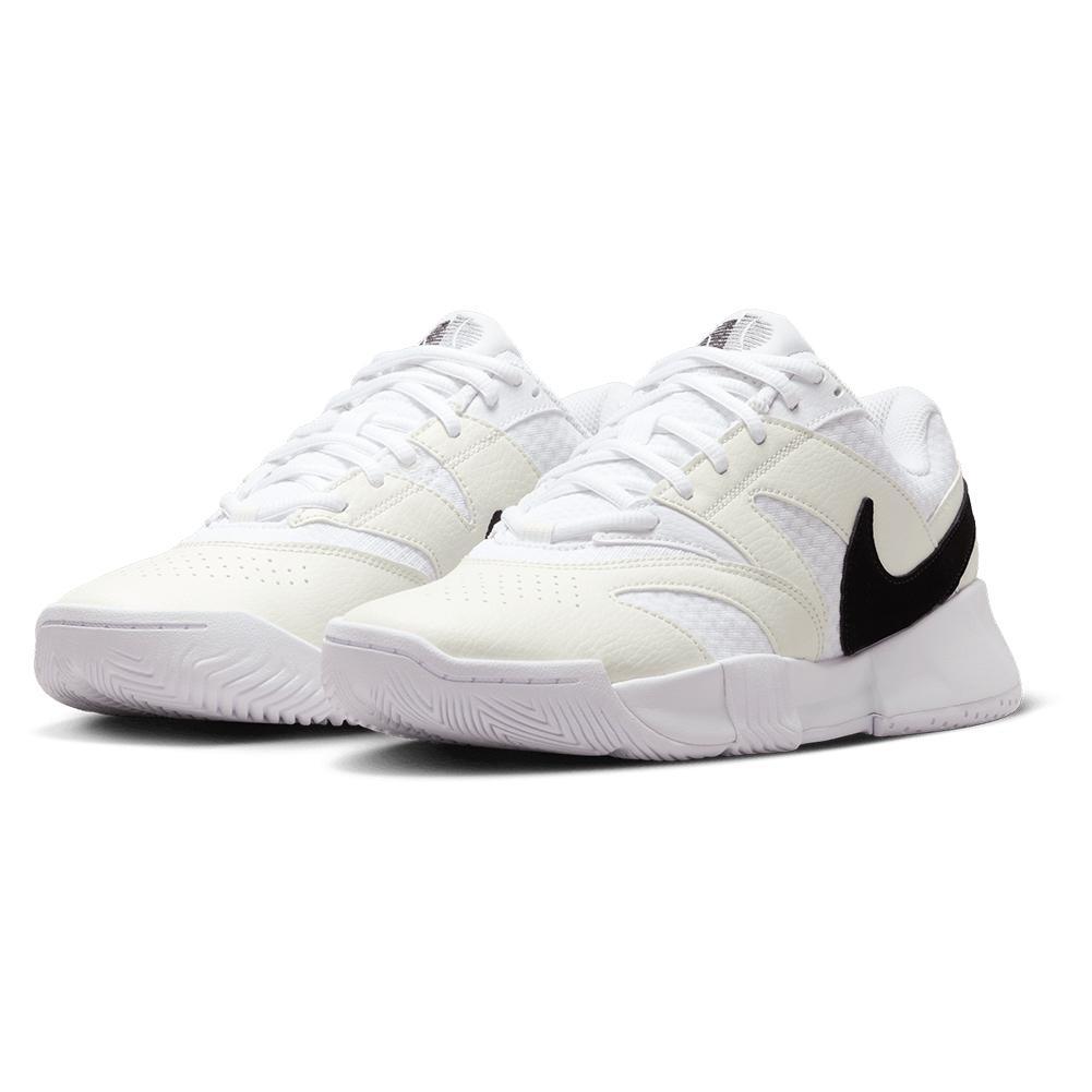 Women's Court Lite 4 Tennis Shoes White and Black Womens Shoes NIKE