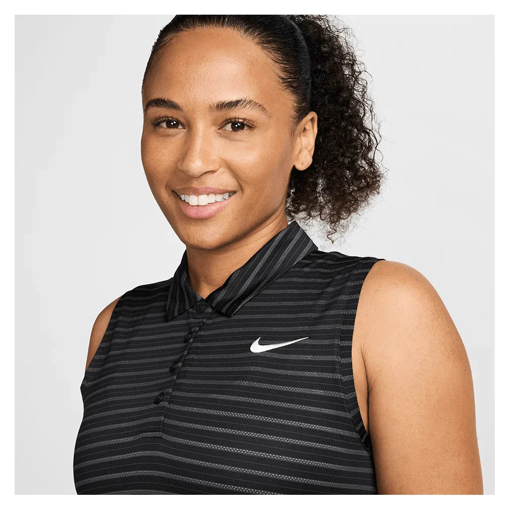 Women`s Dri-Fit Victory Sleeveless Striped Tennis Polo NIKE