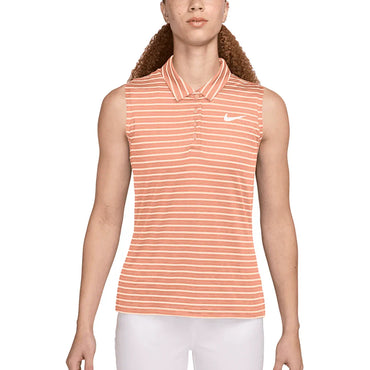 Women`s Dri-Fit Victory Sleeveless Striped Tennis Polo NIKE XS 844_APRICOT_AGATE