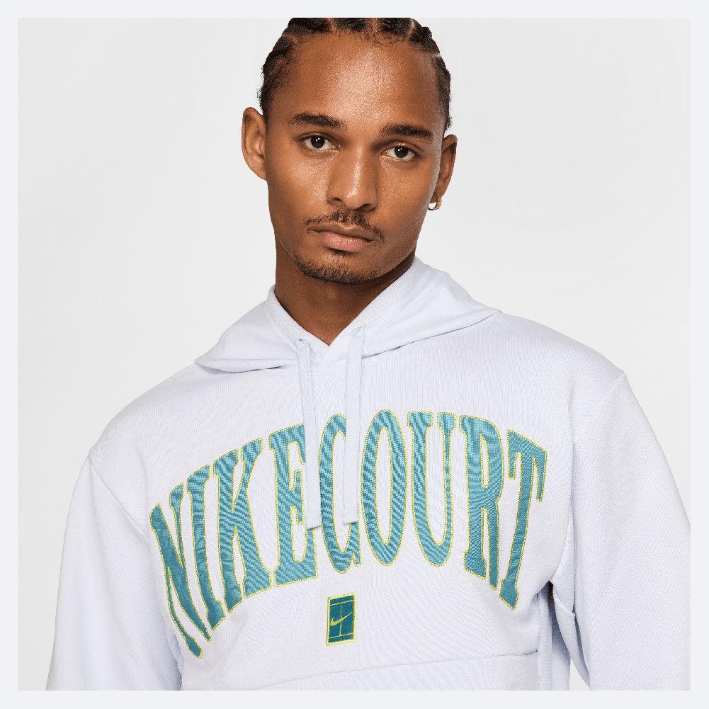 Men`s Heritage Dri-FIT Fleece Tennis Hoodie Football Grey and Mineral Teal MENS APPAREL NIKE