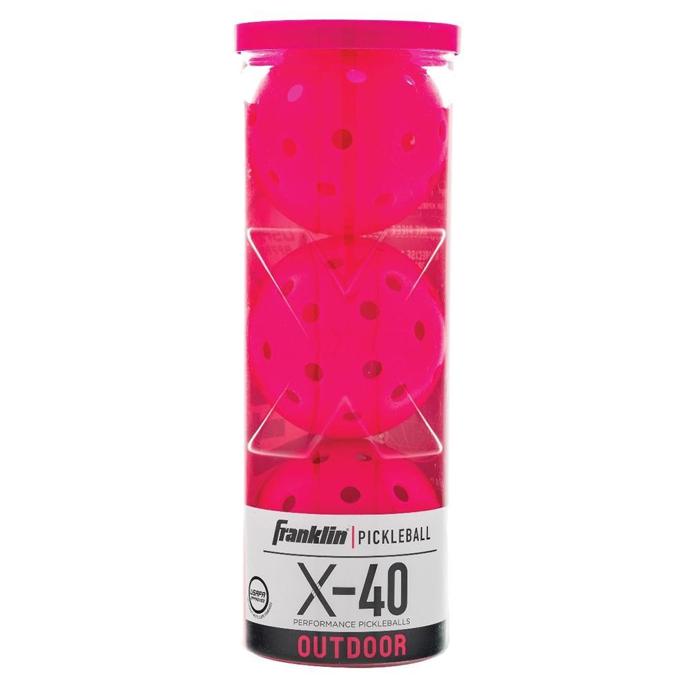 X-40 Outdoor Pickleballs 3 Pack Pink Pickleballs FRANKLIN SPORTS
