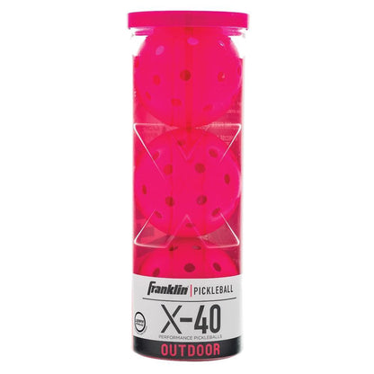 X-40 Outdoor Pickleballs 3 Pack Pink Pickleballs FRANKLIN SPORTS