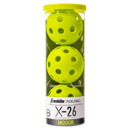 X-26 Indoor Pickleballs 3 Pack Lime Green Pickleballs FRANKLIN SPORTS