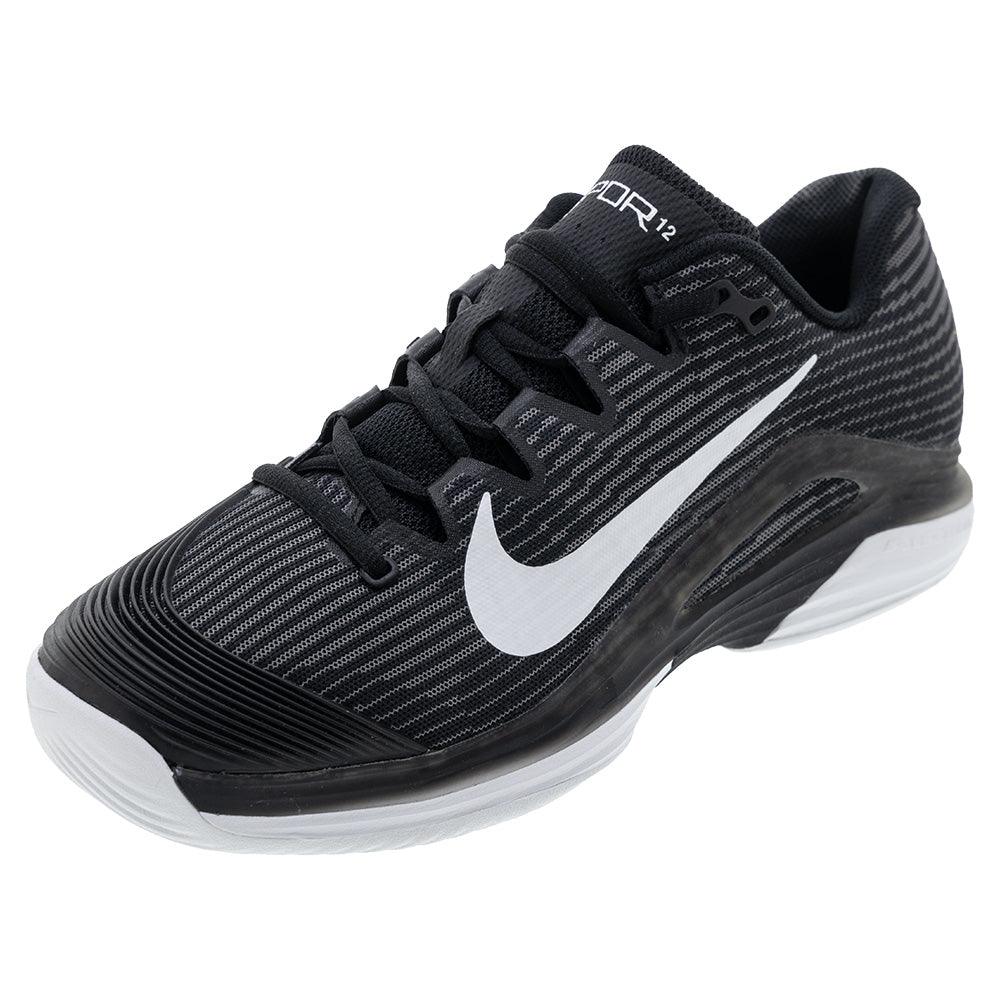 Mens Zoom Vapor 12 Tennis Shoes Black and White NIKE 6 Black