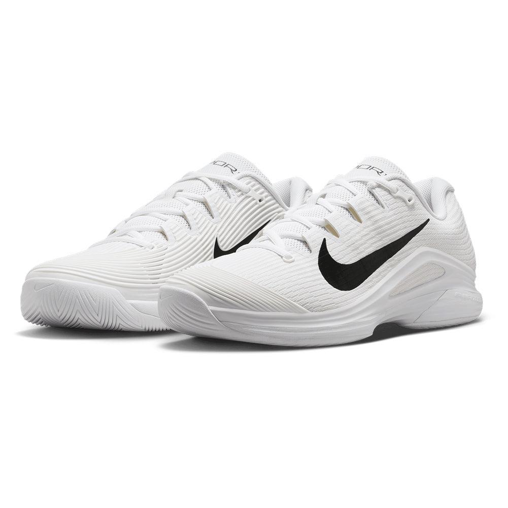 Mens Zoom Vapor 12 Tennis Shoes White and Black NIKE