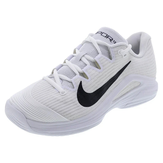 Mens Zoom Vapor 12 Tennis Shoes White and Black NIKE 6 White