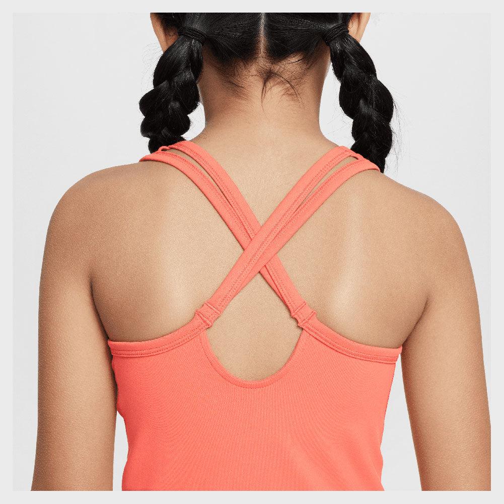 Girls' One Dri-Fit Tennis Tank Magic Ember and White NIKE