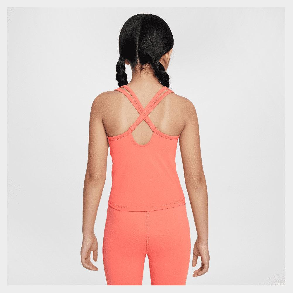 Girls' One Dri-Fit Tennis Tank Magic Ember and White NIKE