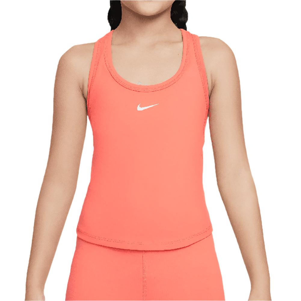 Girls' One Dri-Fit Tennis Tank Magic Ember and White NIKE XS Orange