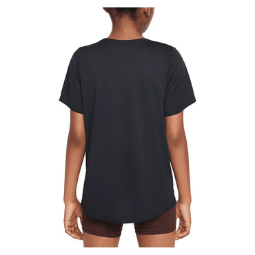 Girls` Dri-FIT One Short Sleeve Training Top Black and White NIKE