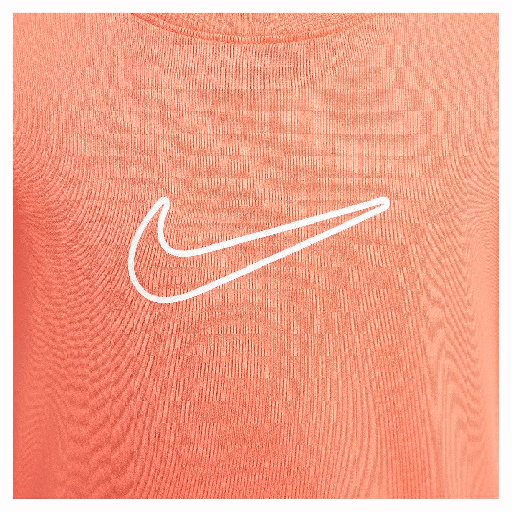 Girls' One Dri-Fit Short Sleeve Tennis Top Magic Ember and White NIKE