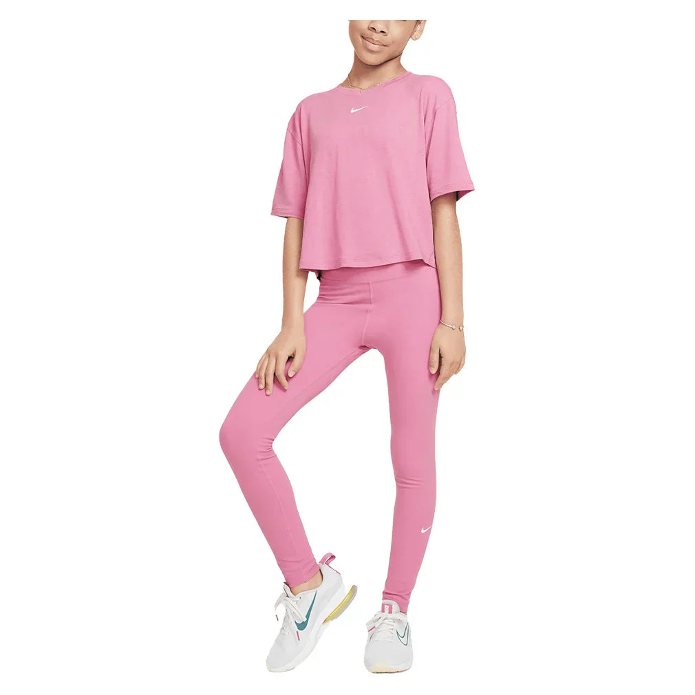 Girls` One Relaxed Dri-FIT Short-Sleeve Top NIKE