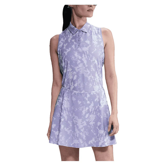 Women`s Dri-FIT Victory Sleeveless Print Tennis Polo Lilac Ice and White NIKE XS LILAC_ICE/WT