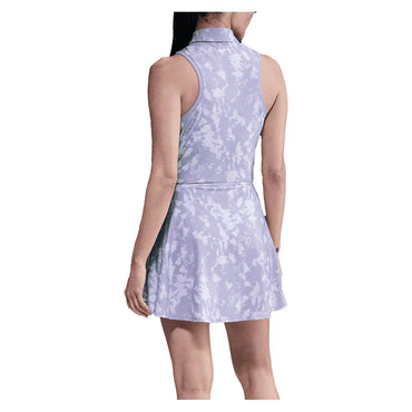 Women`s Dri-FIT Victory Sleeveless Print Tennis Polo Lilac Ice and White NIKE