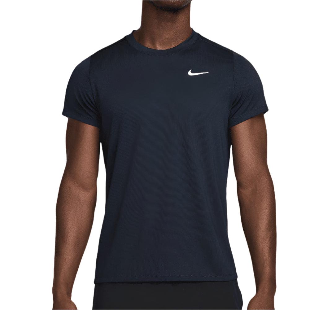 Men`s Dri-Fit Victory Tennis Top MENS APPAREL NIKE 451 OBSIDIAN/WHITE XS