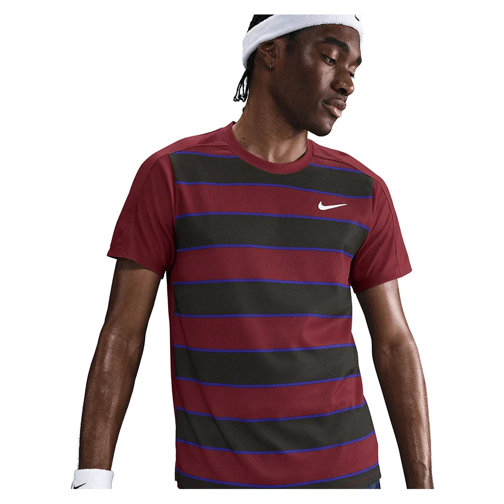Men`s Paris Court Dri-FIT Advantage Slam Tennis Top NIKE XS 619_DK_TEAM_RED/WT