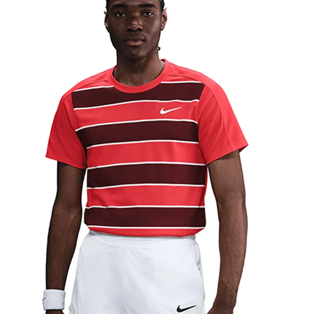 Men`s Paris Court Dri-FIT Advantage Slam Tennis Top NIKE XS 696_LT_CRIMSON/WT