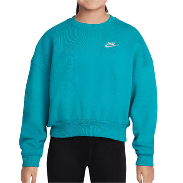 Girls' Sportswear Club Fleece Crew Neck Sweatshirt NIKE XL 345_DUSTY_CACTUS/WHT