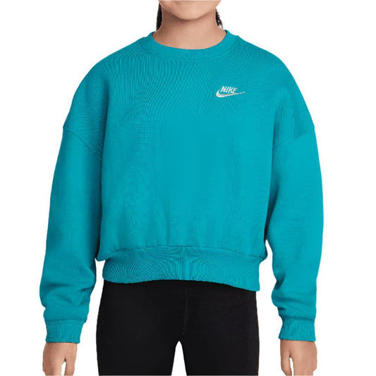 Girls' Sportswear Club Fleece Crew Neck Sweatshirt NIKE XL 345_DUSTY_CACTUS/WHT
