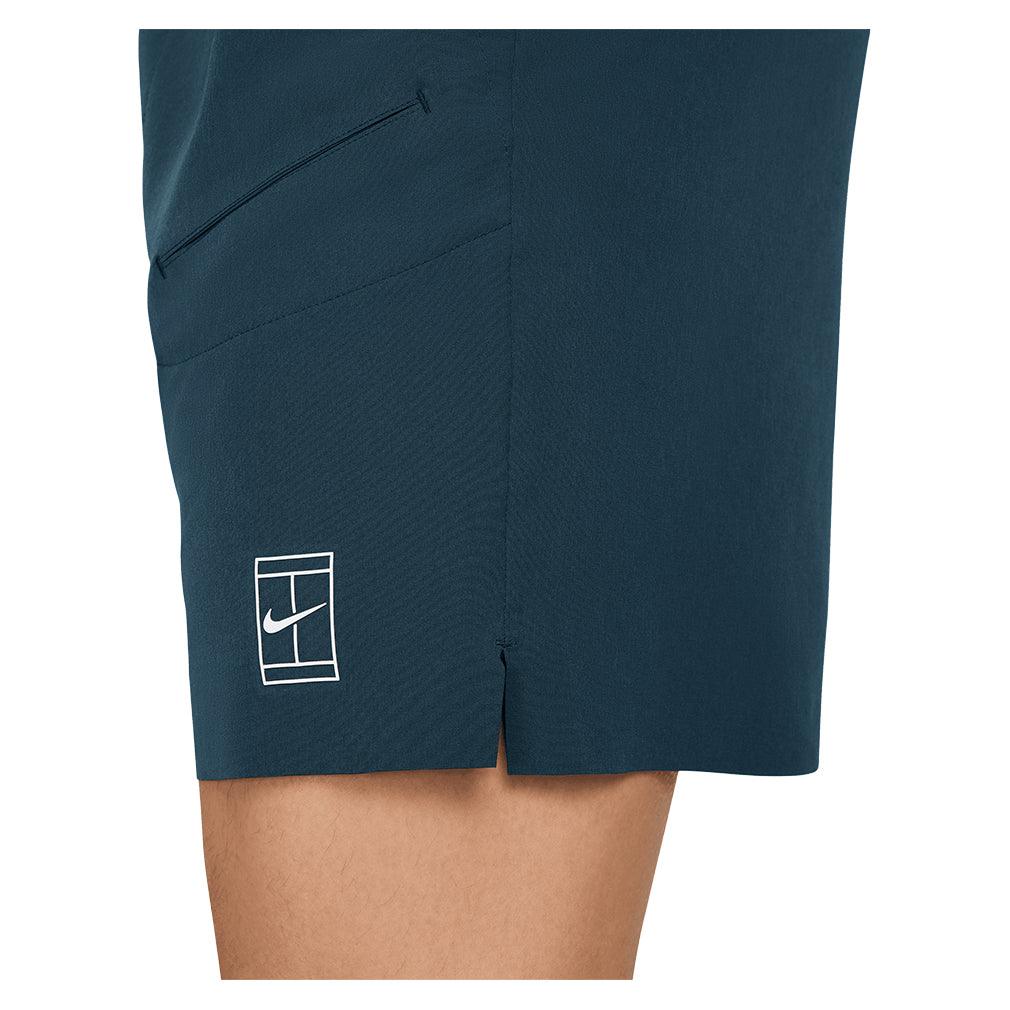 Men`s Dri-Fit Advantage 8 inch Tennis Short Armory Navy and White MENS APPAREL NIKE