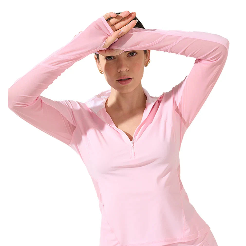 Women`s Grace 1/2 Zip Long Sleeve Tennis Top Dreamland BOBBE