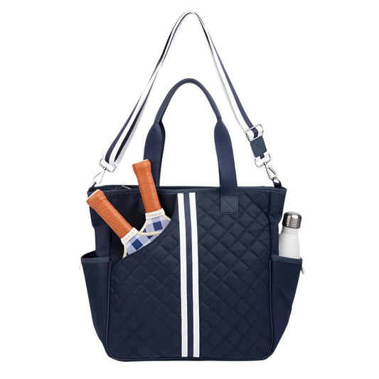 Belle Pickleball and Tennis Tote Navy TRELLE AND CO. Blue