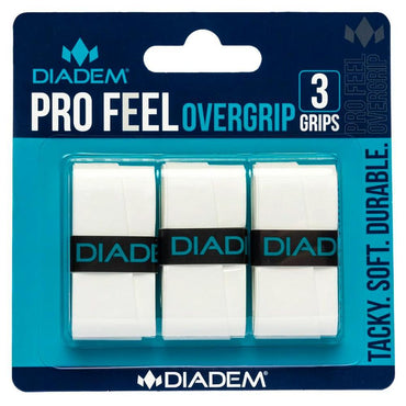 Pro Feel Tennis Overgrip 3 Pack White Grips DIADEM