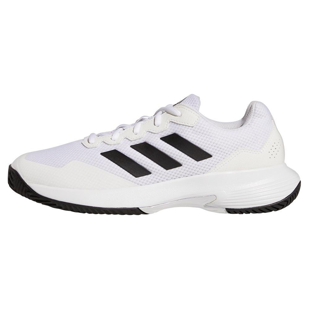 Men's GameCourt 2 Tennis Shoes Footwear White and Core Black Super Sale ADIDAS