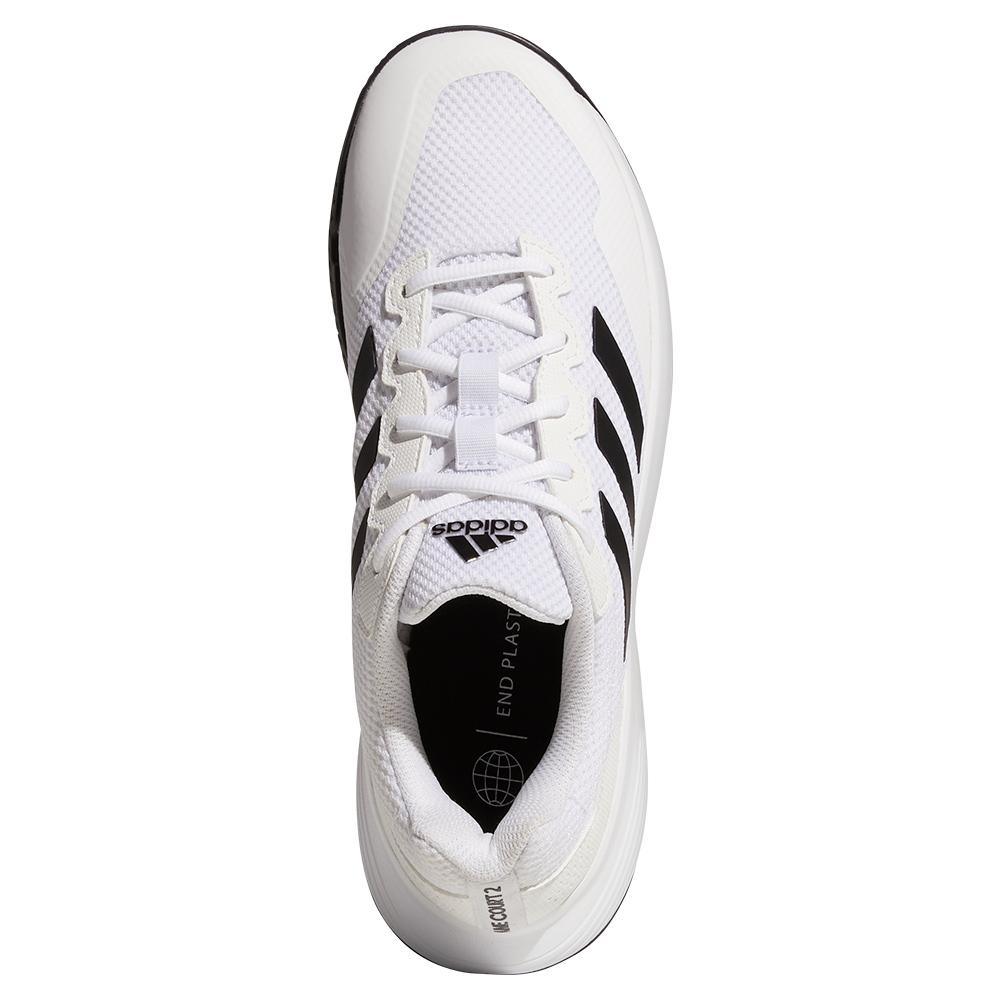 Men's GameCourt 2 Tennis Shoes Footwear White and Core Black Super Sale ADIDAS