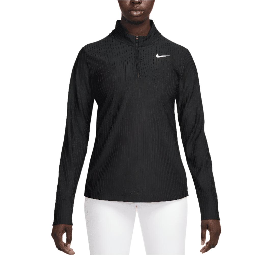 Women`s Dri-Fit Advantage Tour 1/2 Zip Long Sleeve Tennis Top NIKE XL 010_BLACK/WHITE