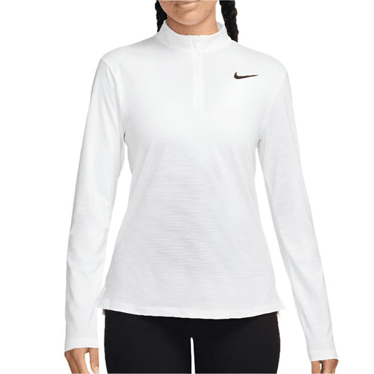 Women`s Dri-Fit Victory 1/2 Zip Long Sleeve Tennis Top NIKE White XS