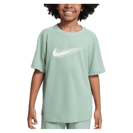 Boys` Dri-FIT Multi Short Sleeve Training Top NIKE XS 037_STEAM/WT