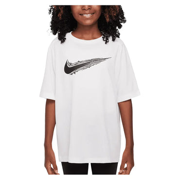 Boys` Dri-FIT Multi Short Sleeve Training Top NIKE XS 100_WHITE/BK
