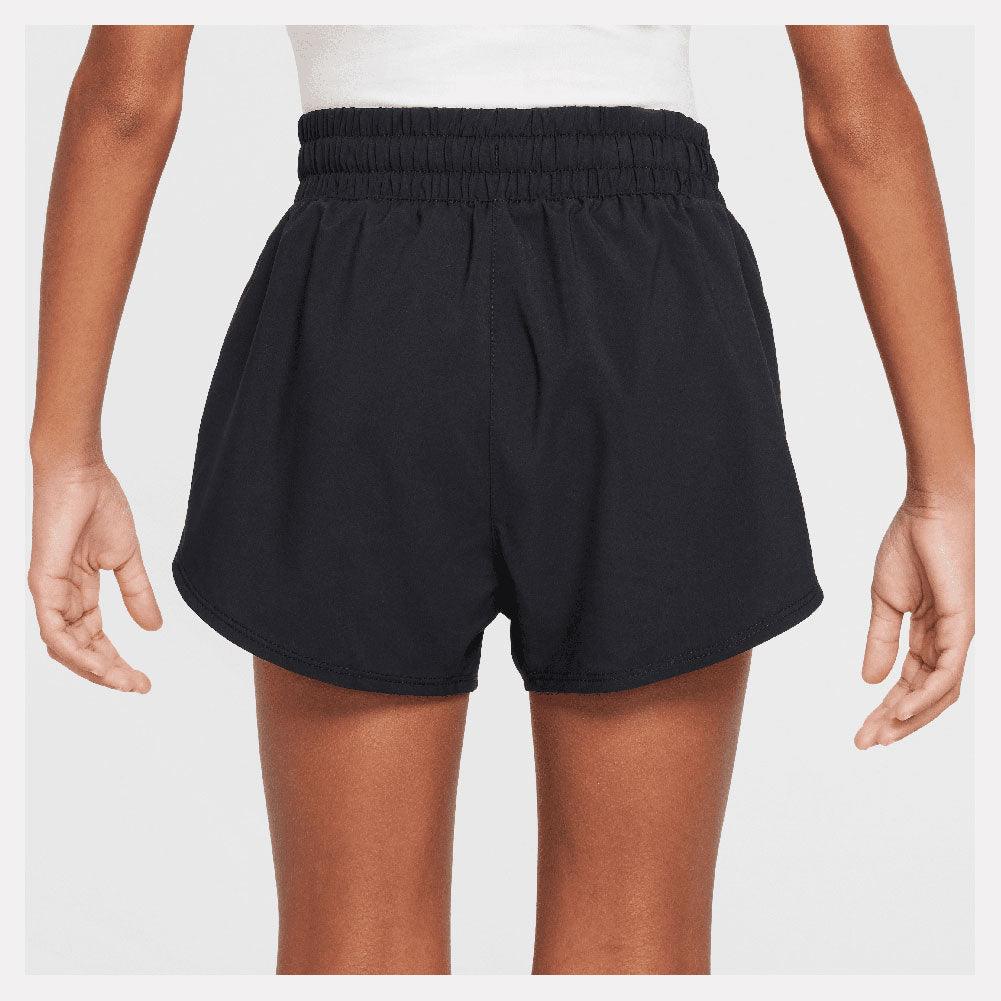 Girls' One Dri-Fit 2in1 3 inch Tennis Shorts Black and White NIKE