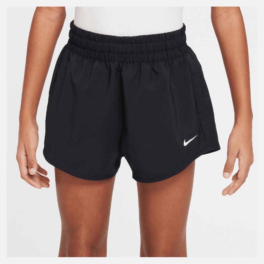 Girls' One Dri-Fit 2in1 3 inch Tennis Shorts Black and White NIKE XS Black
