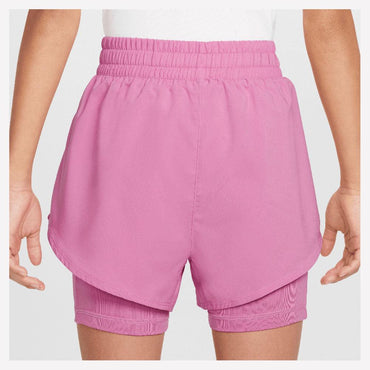 Girls' One Dri-Fit 2in1 3 inch Tennis Shorts Magic Flamingo and White NIKE