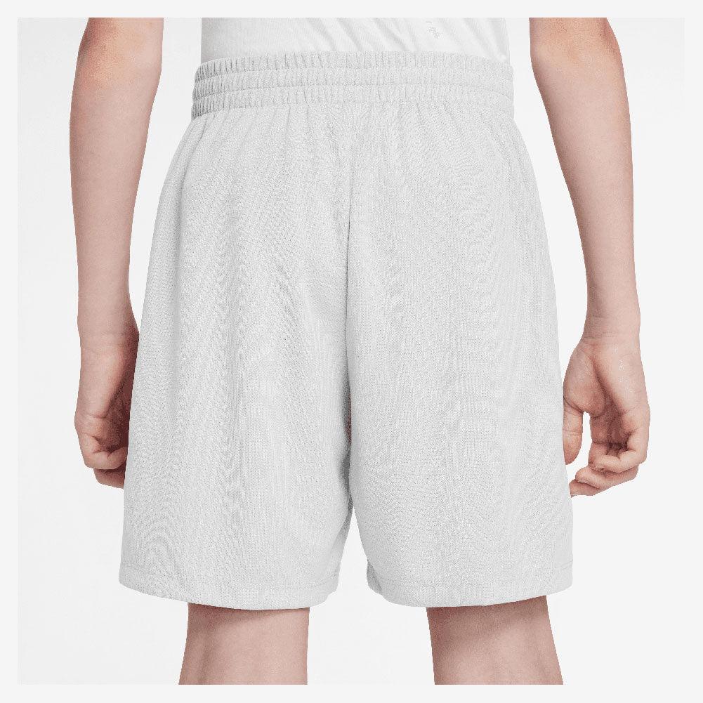 Boys' Dri-Fit Multi Woven Tennis Short White and Black NIKE
