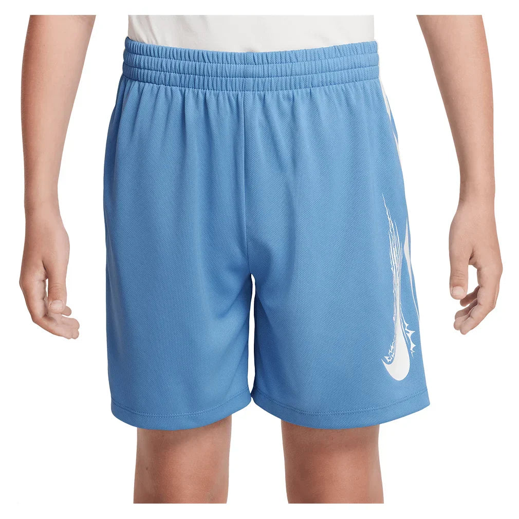 Boys` Dri-FIT Multi Woven Training Short Blue Beyond and White NIKE XS Blue