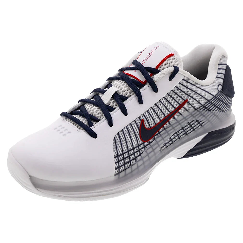 Men`s Vapor 12 Hypersmash Tennis Shoes Light White and Obsidian NIKE 6 White