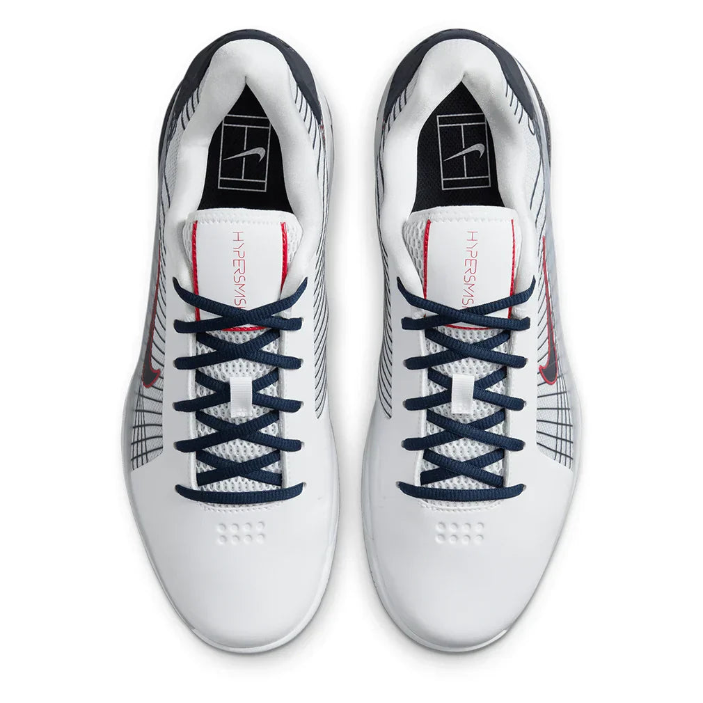 Men`s Vapor 12 Hypersmash Tennis Shoes Light White and Obsidian NIKE