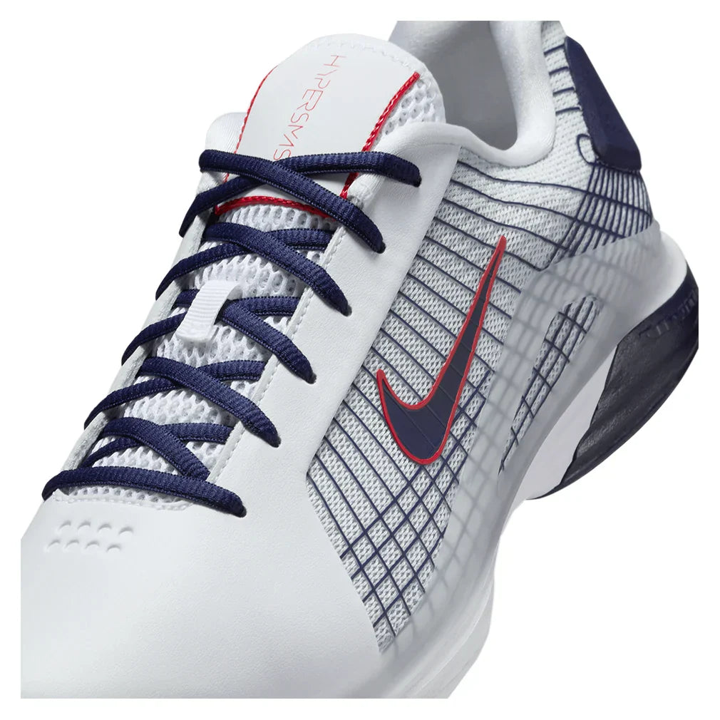 Men`s Vapor 12 Hypersmash Tennis Shoes Light White and Obsidian NIKE