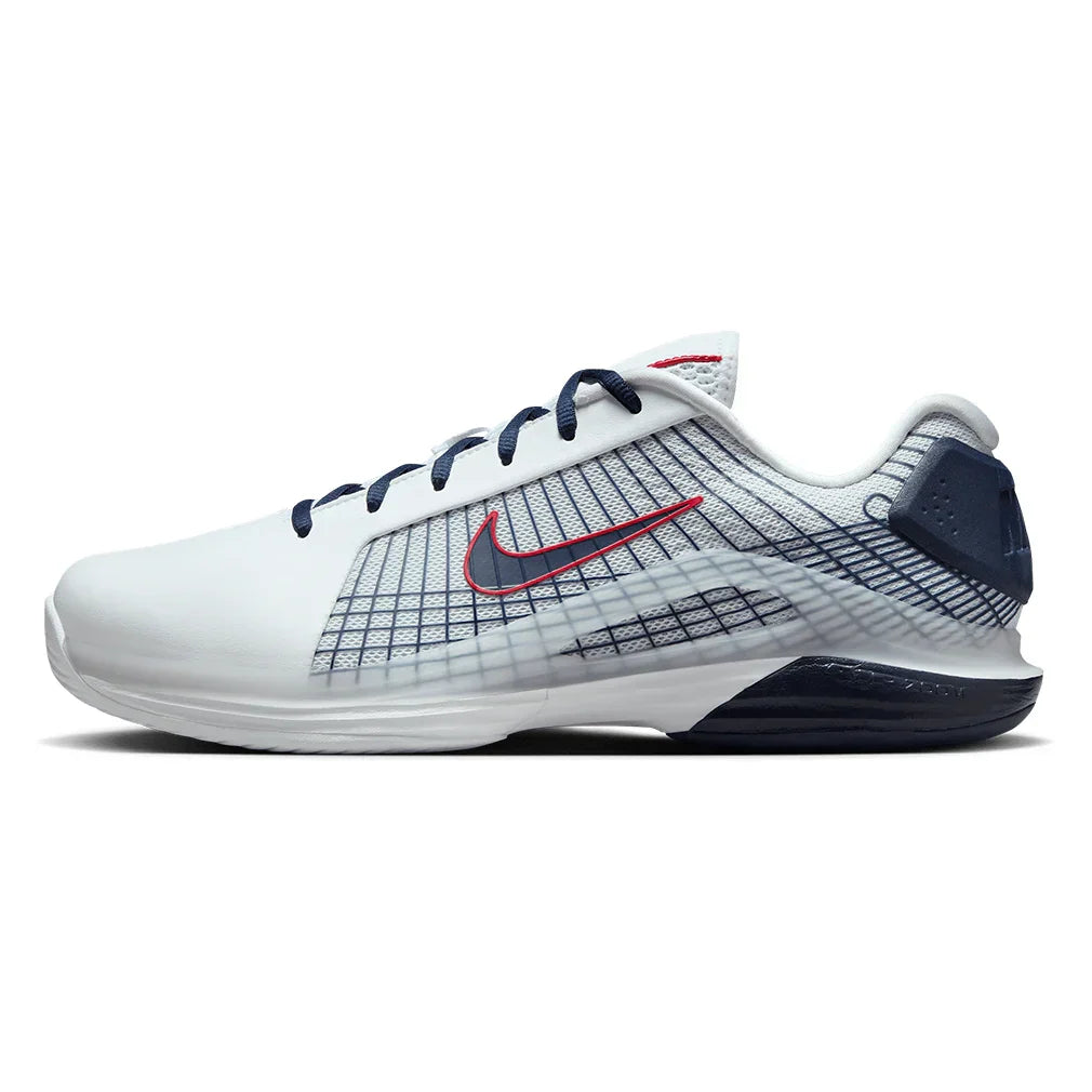 Men`s Vapor 12 Hypersmash Tennis Shoes Light White and Obsidian NIKE