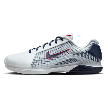 Men`s Vapor 12 Hypersmash Tennis Shoes Light White and Obsidian NIKE