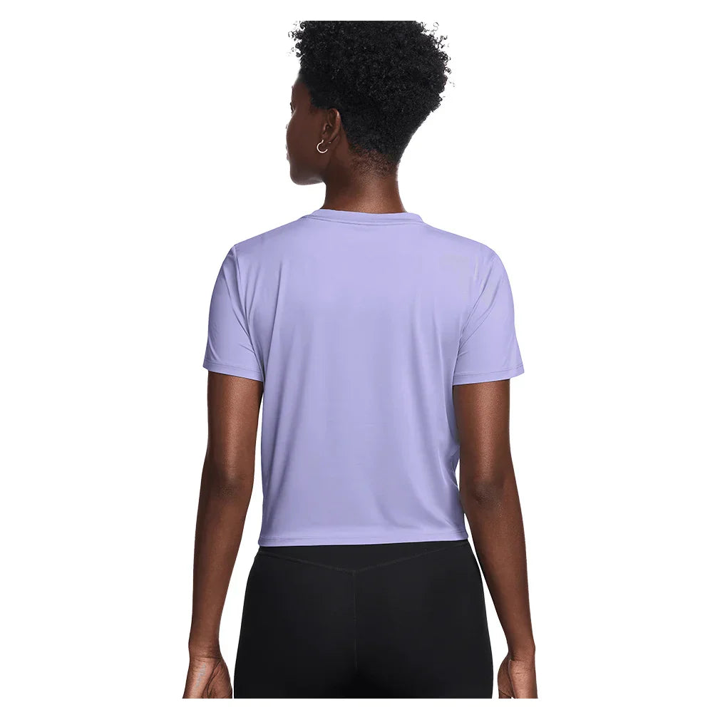 Women`s One Classic Twist Short Sleeve Top Lilac Ice and Black NIKE