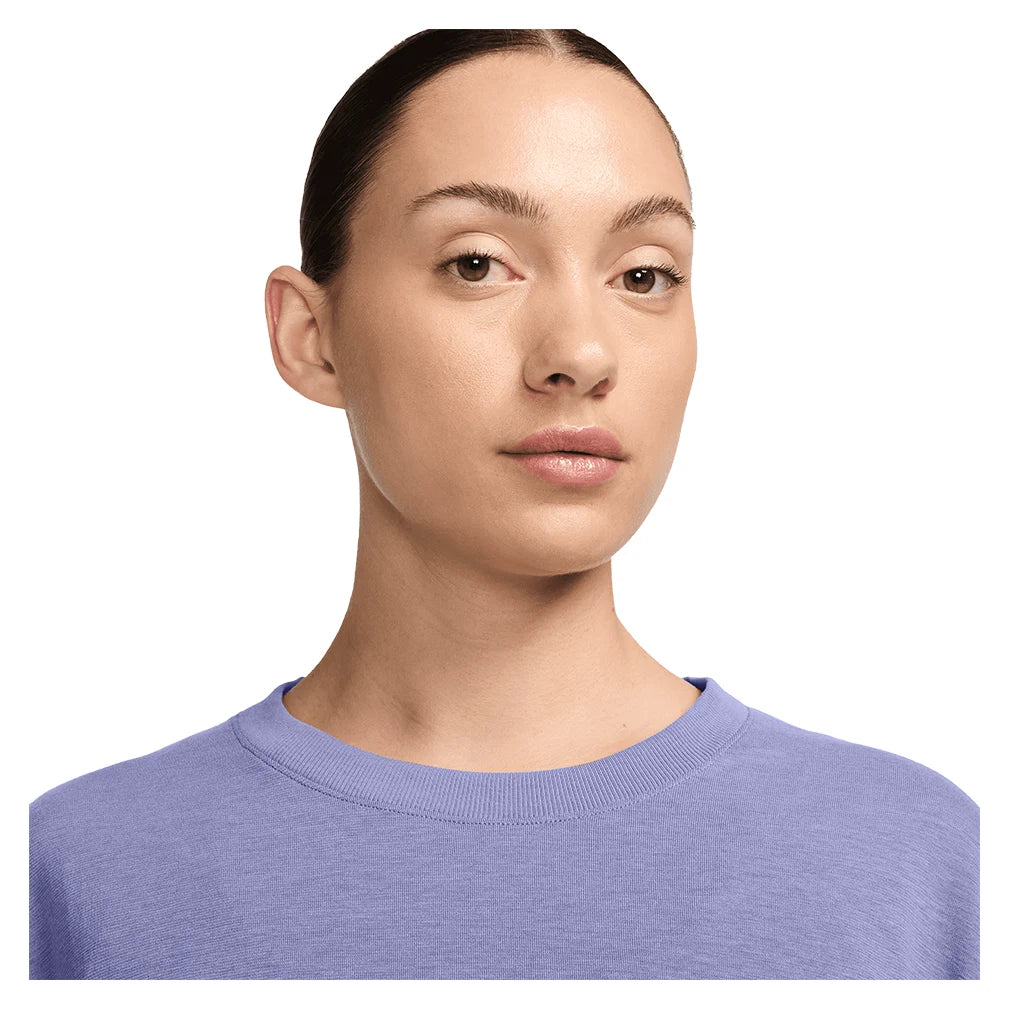 Women`s One Relaxed Dri-FIT Cropped Short Sleeve Top Lilac Ice and Clear NIKE