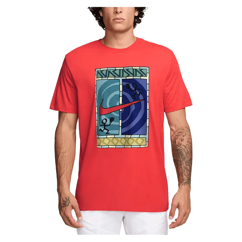 Men`s OC Court Dri-FIT Tennis Tee NIKE S 696_LT_CRIMSON