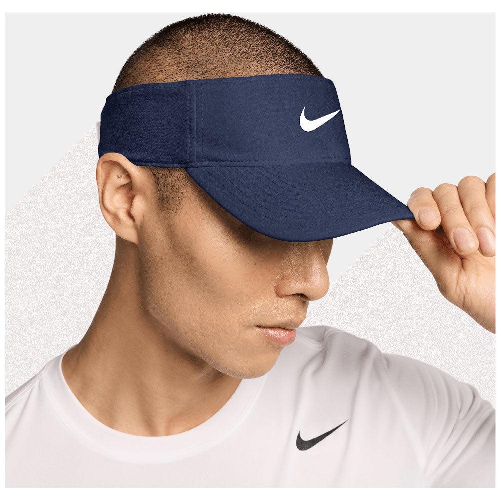 Men`s Dri-Fit Ace Tennis Visor CAPS AND VISORS NIKE S/M 410_MIDNIGHT_NAVY/WH