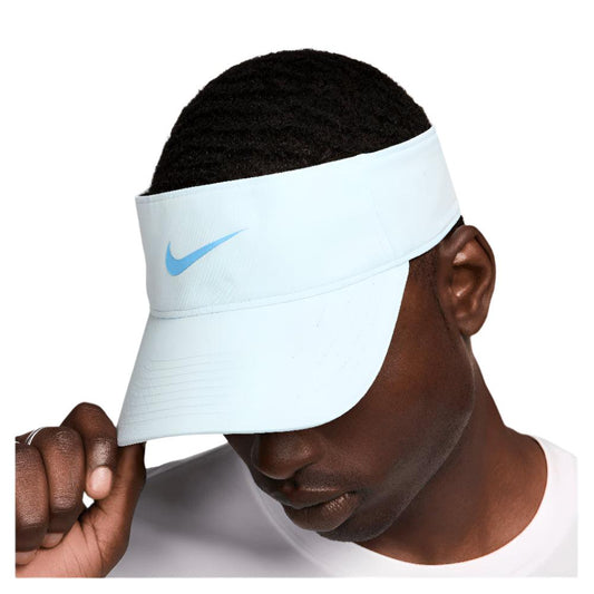 Men`s Dri-Fit Ace Tennis Visor Glacier Blue and University Blue NIKE S/M