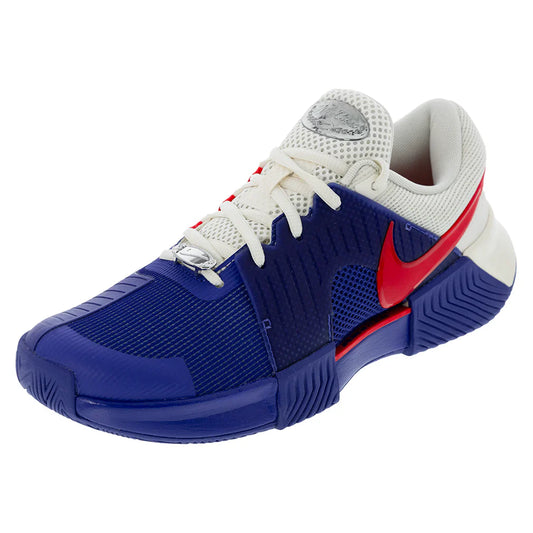 Men`s GP Challenge 1 PRM Tennis Shoes Deep Night and Light Crimson NIKE 6 Navy