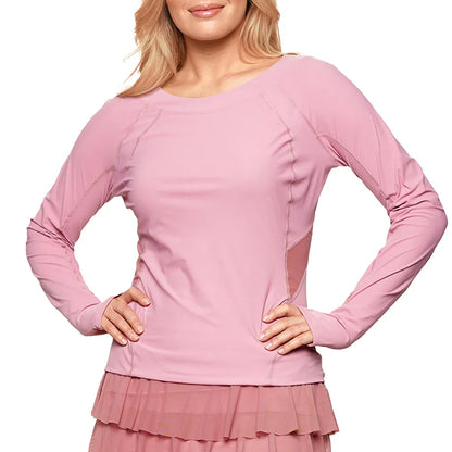Women`s Her Majesty Long Sleeve Tennis Top Malva WOMENS APPAREL BOBBE Purple XS